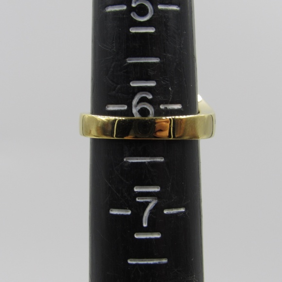 Size 6.25 Gold Tone Unique CZ Diamond Band Ring - Picture 5 of 7